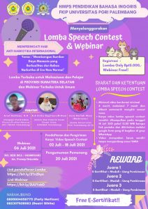 HMPS Pendidikan Bahasa Inggris Mengadakan Lomba Speech Contest & Webinar
